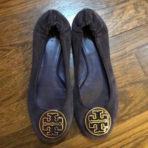 Rare Navy Blue Suede Tory Burch Flats